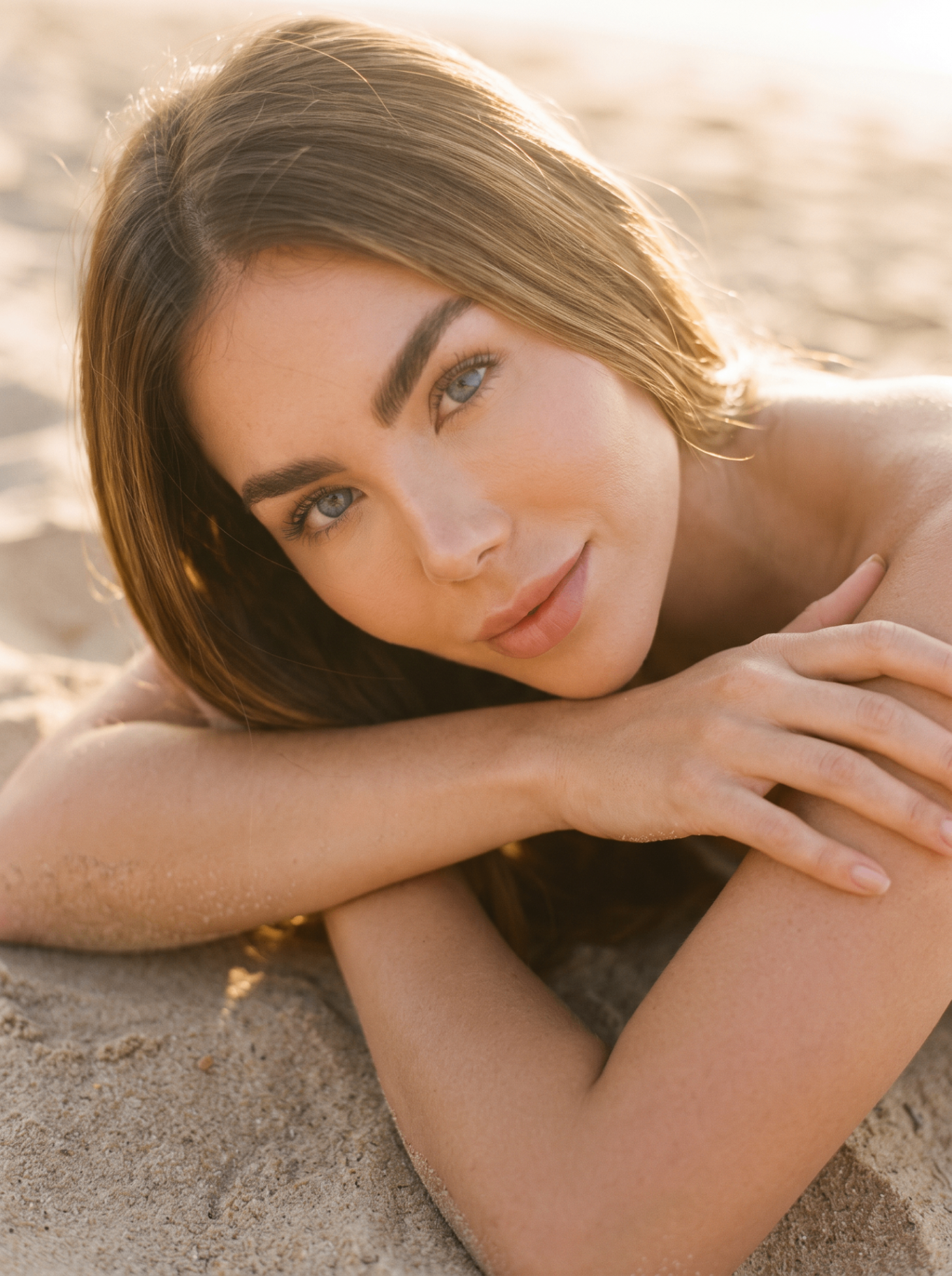 Retrato beauty en la arena — Studio CDH